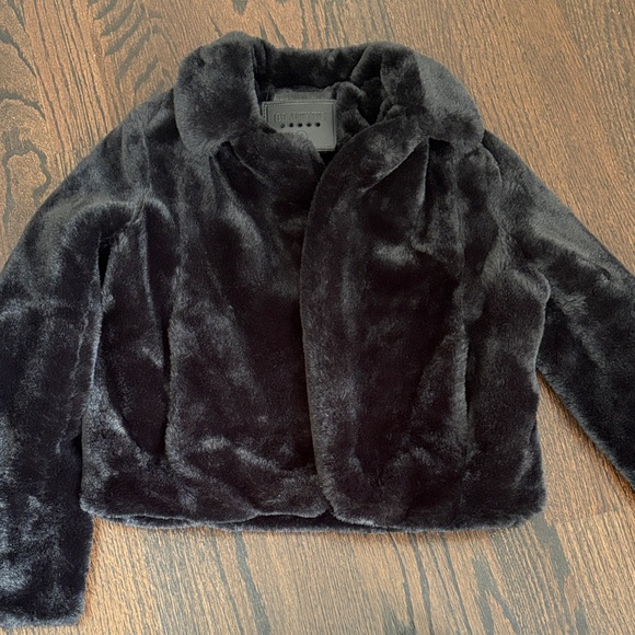 Blank NYC Faux Fur Black Girls Jacket - Picture 1 of 5